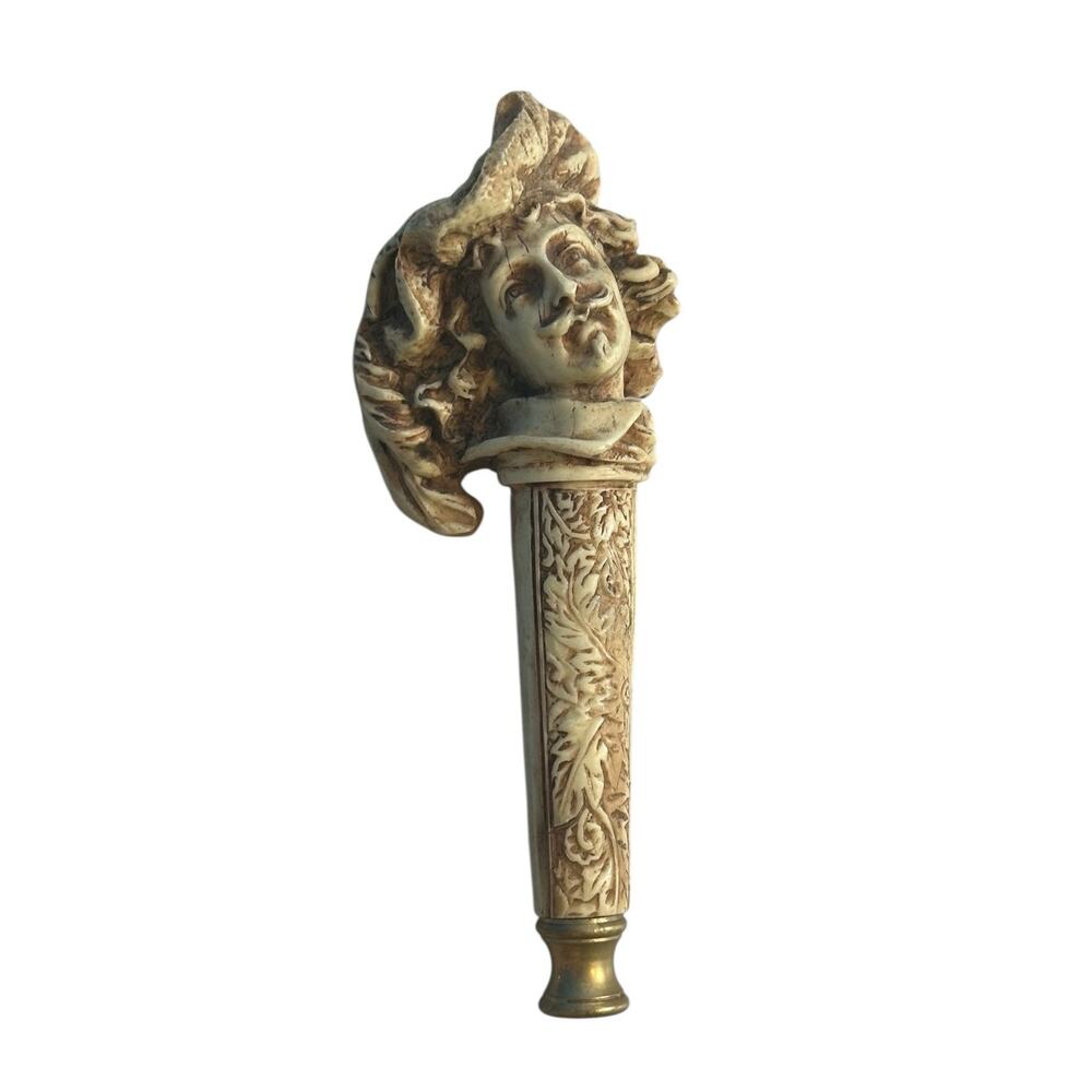 Vintage Shakespeare figurine carved design magnifying glass handler ONLY
